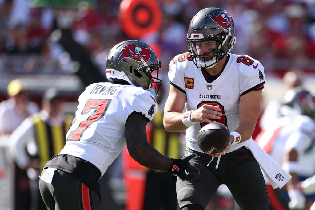 Baker Mayfield, Bucs Offense Disappoint Again In 23-16 Loss To Vikings 4 Bucs Rb Bucky Irving And Qb Baker Mayfield