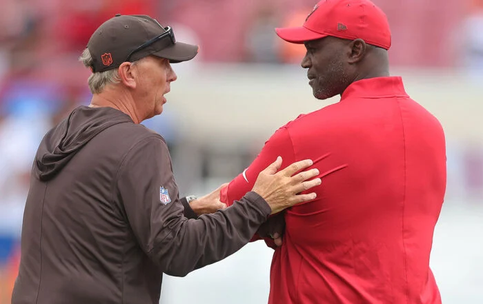 Browns Hc Todd Monken And Bucs Hc Todd Bowles