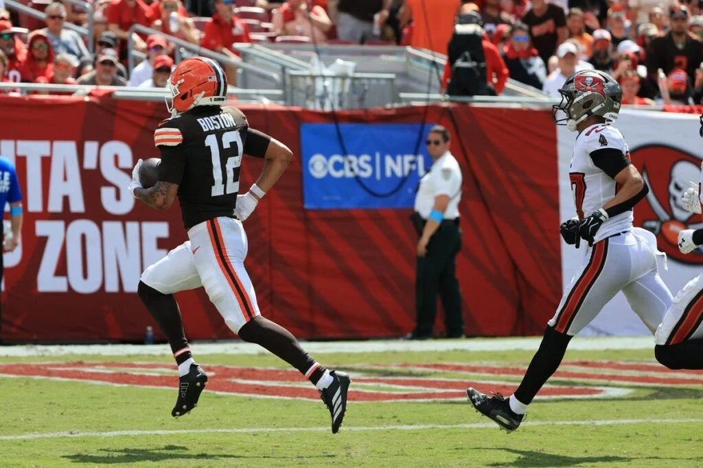 Bucs Hit A New Low, Lose 23-19 To Browns 5 Browns Wr Denzel Boston And Bucs Cb Zyon Mccollum