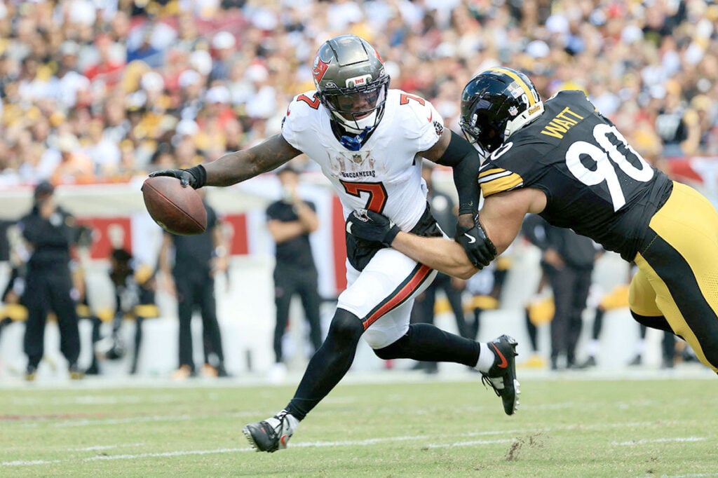 Bucs Qb Baker Mayfield Returns To Practice This Week, But Will He Play? 4 Bucs Rb Bucky Irving And Steelers Olb T.j. Watt -